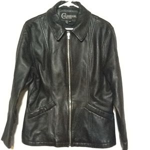 Colebrook & Co Black Leather Jacket Sz Medium